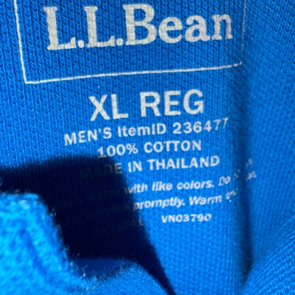 L.L. Bean Royal Blue Long Sleeve Polo - Picture 5 of 6